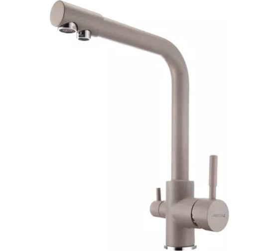 Изображение товара Смеситель для кухни AQUATON РУАН с переключателем на фильтр, серый шелк 00053077