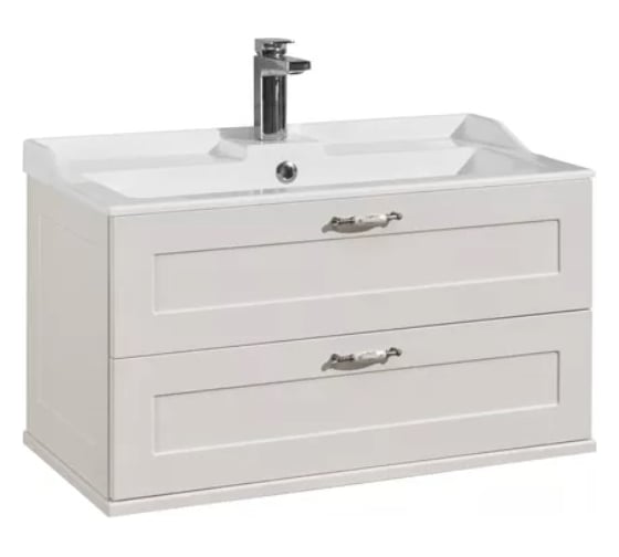 Изображение товара Тумба-умывальник AQUATON Леон 80 Дуб белый. Раковина Фабиа 800 00025592