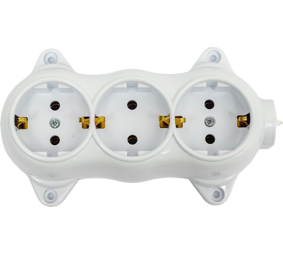 Изображение товара Трехместная розетка SVET РА16-5223 белая серия ретро SV0302-0023