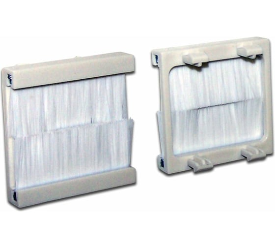 Изображение товара Вставка с щеточным вводом LANMASTER 45х45 LAN-SIP-23BR-WH