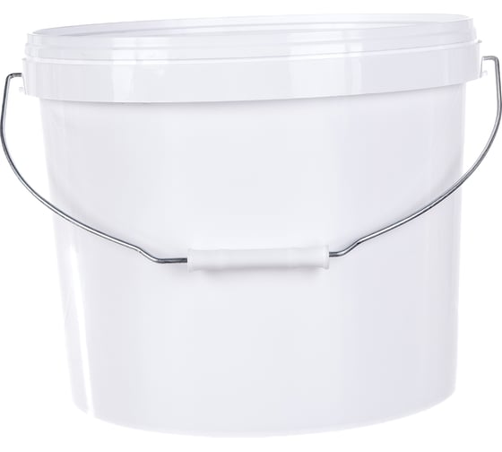 Изображение товара Круглое ведро с белой крышкой, с металлической ручкой Тара.ру п/п, 11.5 л, белое 15590