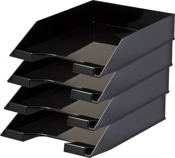 Изображение товара Лоток для бумаг Attache черный, 4 шт./упаковка 624281
