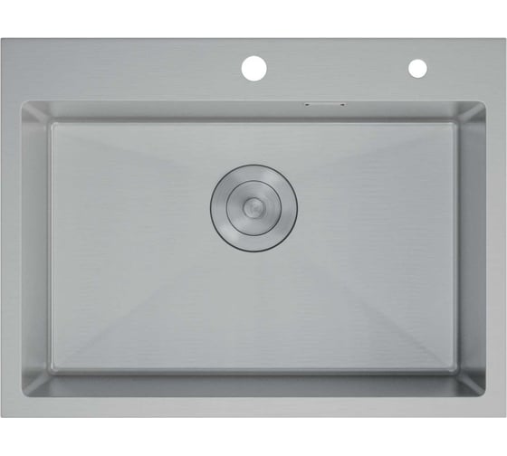 Изображение товара Кухонная мойка из нержавеющей стали D&K сатин, в комплекте с сифоном, корзиной, дозатором DKS605004