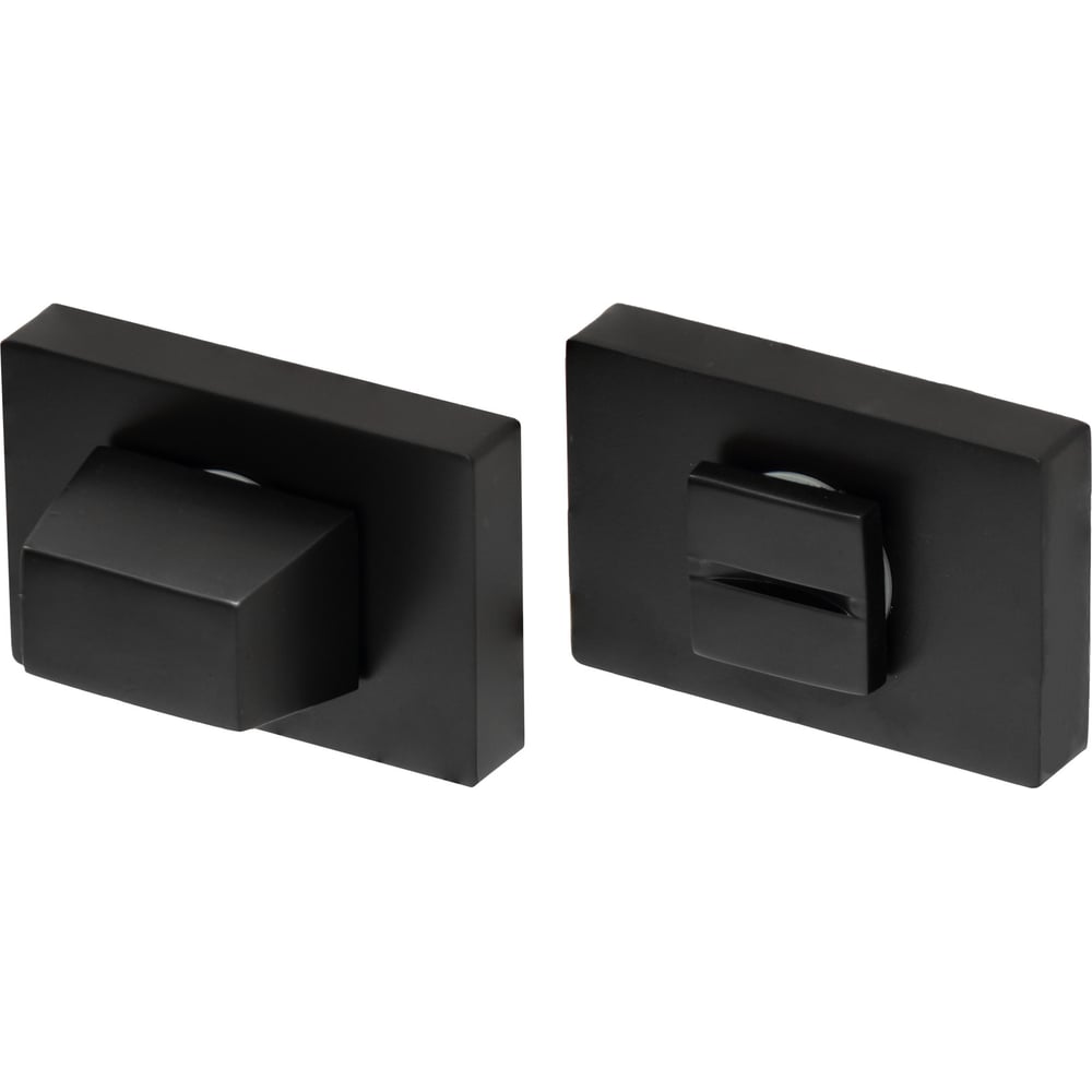 Изображение товара Поворотная кнопка Doorlock DL TK06/P/WC Phantom Black черная, прямоугольная розетка, шток 6 мм 73290