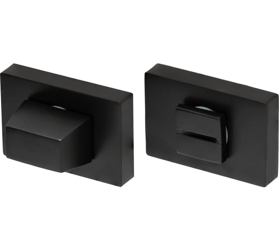 Изображение товара Поворотная кнопка Doorlock DL TK06/P/WC Phantom Black черная, прямоугольная розетка, шток 6 мм 73290