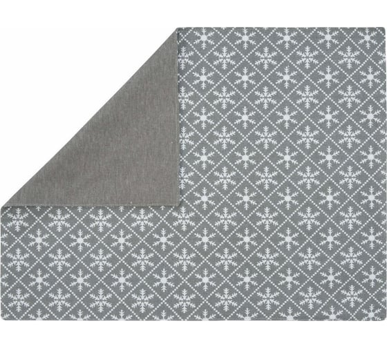 Изображение товара Набор подставок (салфеток) под приборы Guten Morgen Рогожка, Снежинки серые, комби (35x45 см (2 шт.)) СС-СНЖсер-35-45-2