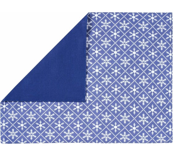 Изображение товара Набор подставок (салфеток) под приборы Guten Morgen Рогожка, Снежинки синие, комби (35x45 см (2 шт.)) СС-СНЖсин-35-45-2