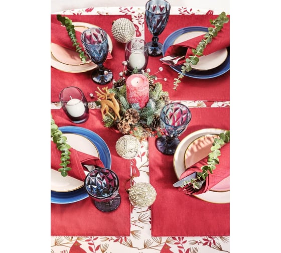 Изображение товара Набор салфеток сервировочных Guten Morgen Рогожка, Бордо (40x40 см (2 шт.)) СС-СВСгк-40-40-2