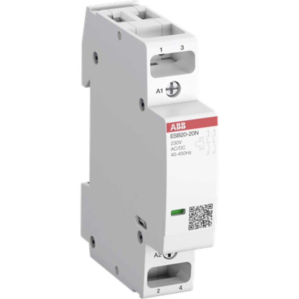 Изображение товара Контактор ABB ESB20-20N-01 модульный 20А 24В AC/DC