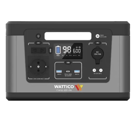 Изображение товара Портативная электростанция WATTICO внешний аккумулятор с розеткой 220 В зарядная станция Camp 600 Lite camp_600_lite