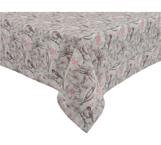 Изображение товара Скатерть Guten Morgen Рогожка, Снегири, наб. (140x180 см) СР-Снег-140-180