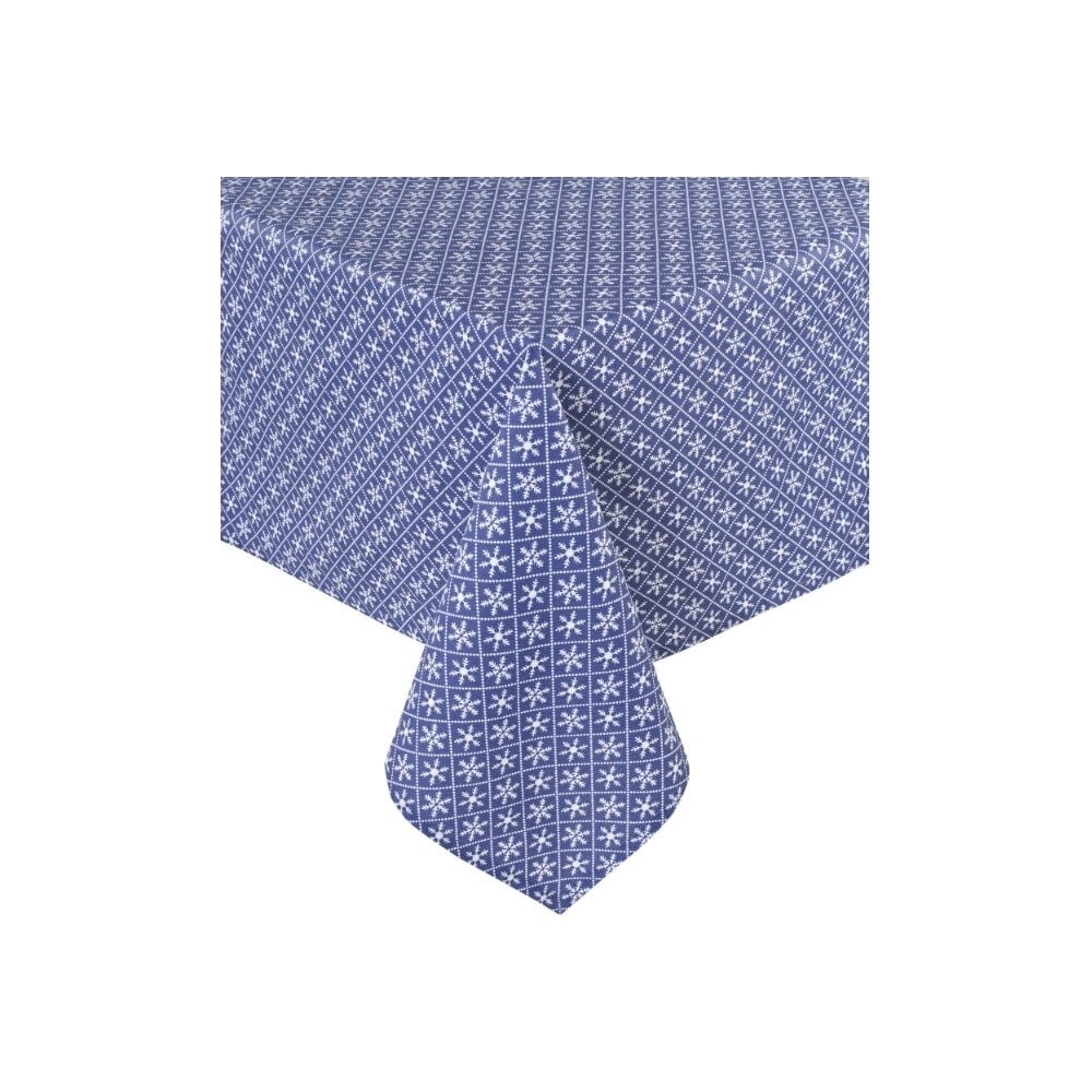 Изображение товара Скатерть Guten Morgen Рогожка снежинки синие 110x140 см