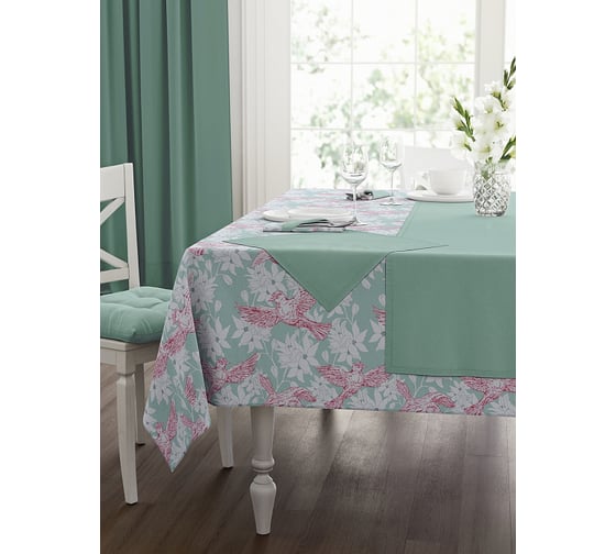 Изображение товара Кухонный набор Guten Morgen рогожка, Оригами, скатерть+салфетки, 110x140 см, 40x40 см, 4 шт. НКориг-110-140-40-40-4