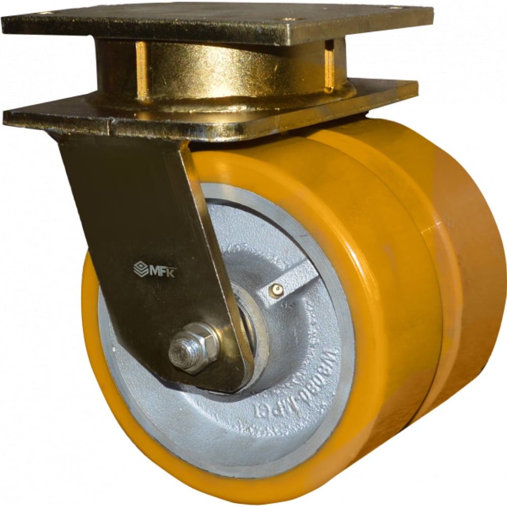 Изображение товара Колесо б/г полиуретан, сверхтяжелогрузное, двойное, поворотное, 250 мм K88102-01-MPCI K88102-250 MFK-TORG K80102-250