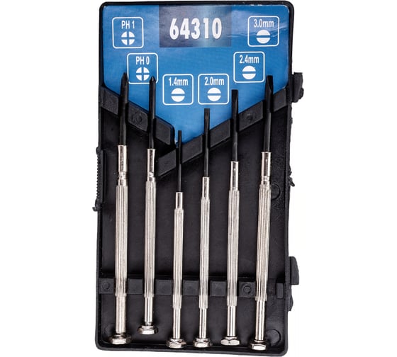 Изображение товара Набор отверток 6 предметов для прецизионных работ TOYA  64310