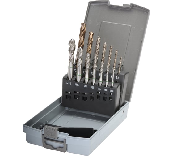 Изображение товара Набор машинных метчиков RUKO HSS-Co5 35 град.M3-M12 со сверлами 245052RO