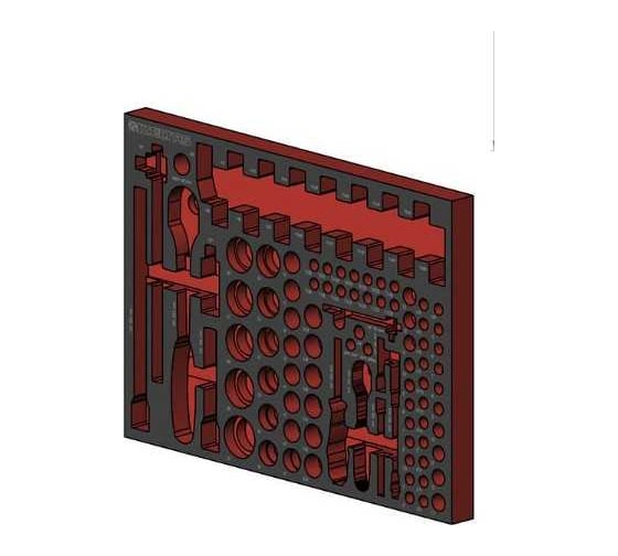 Изображение товара Пустой ложемент EVA IZELTAS красно черный, для торцевых головок 1/2"+1/4" 102 предмета, габариты 462x335 мм 2955905922