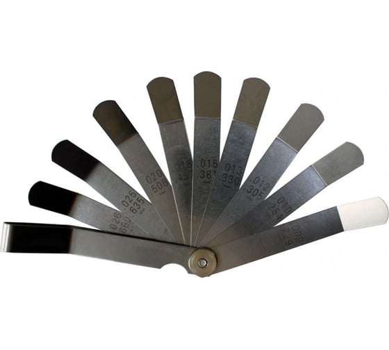 Изображение товара Набор щупов изогнутых для измерения зазора Rockforce 0.23-0.66мм 9пр. RF-61803(48147)