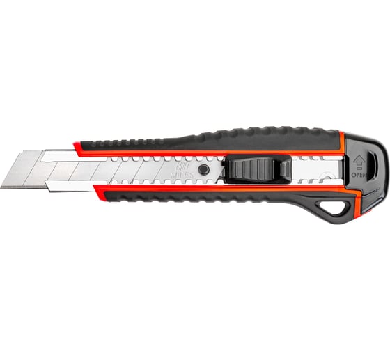 Изображение товара Резак с выдвижным лезвием MILES 18 мм, SK4, 3 лезвия, автофиксатор, (шт.) FA-1806G