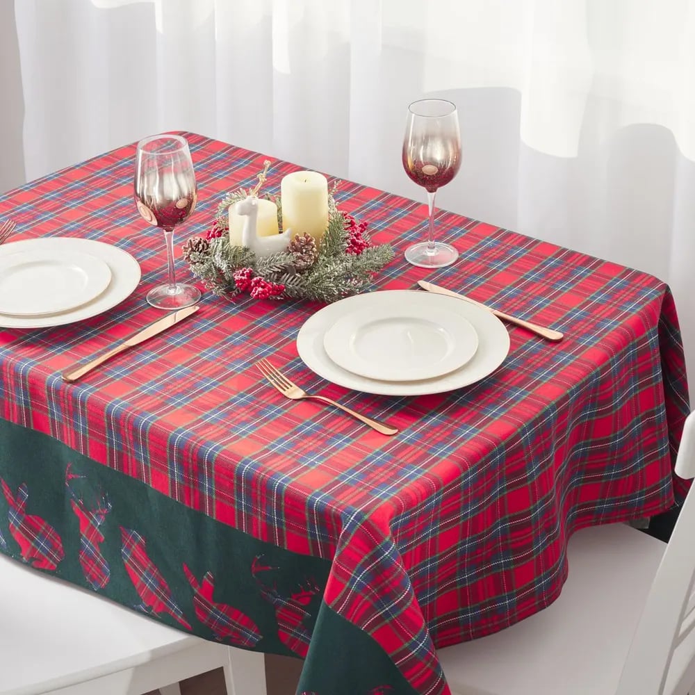 Изображение товара Скатерть Guten Morgen рогожка, Клетка красная, 150x220 см СР-Клк-150-220