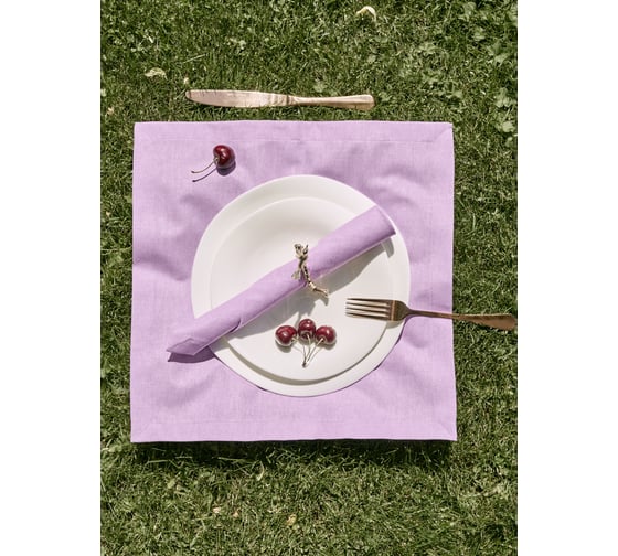 Изображение товара Набор салфеток сервировочных Guten Morgen рогожка, Фиолетовый, 40x40 см, 2 шт, ССзел-40-40-2
