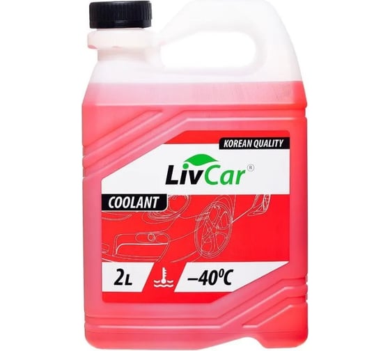 Изображение товара Антифриз готовый LIVCAR COOLANT RED -40 2л LCA40-002R