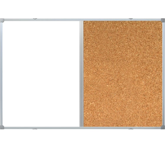 Изображение товара Магнитно-маркерная пробковая доска для информации Attache алюминиевая рама 90х120см 391347