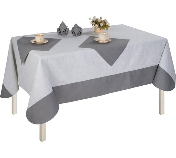 Изображение товара Скатерть Guten Morgen овальная, рогожка, комби 180x220 см СоРк-180-220