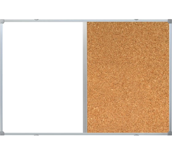 Изображение товара Магнитно-маркерная лаковая комбинированная пробковая доска для информации Attache алюминиевая рама 391346