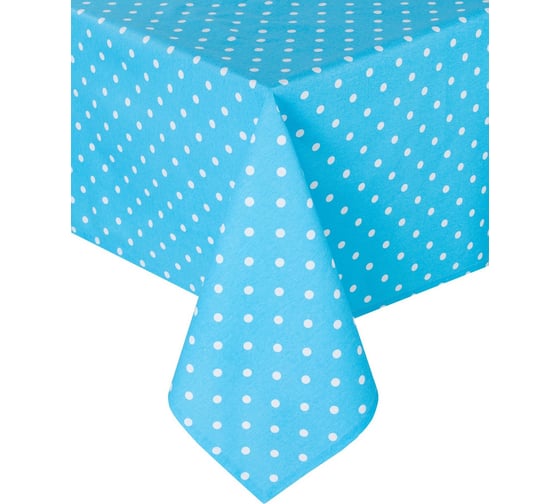 Изображение товара Скатерть Guten Morgen рогожка, Горох голубой, набор 140x180 см СР-ГГ-140-180