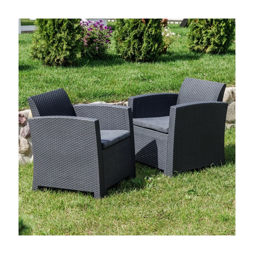 Изображение товара Комплект садовых кресел Royal Family LANA, графит 830-81-71