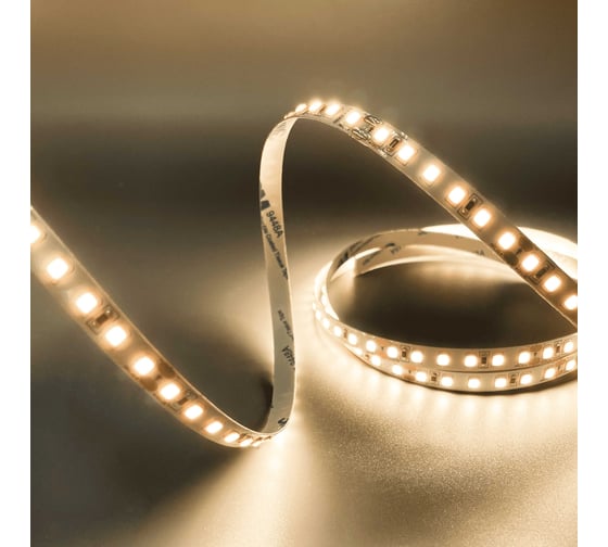 Изображение товара Светодиодная лента Geniled 3м 24В 12Вт/м 3000К теплая подсветка 120 led/m IP33 8мм 03589