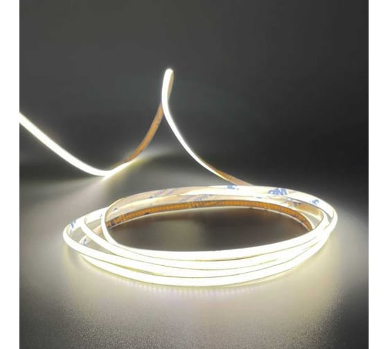 Изображение товара Светодиодная лента Geniled 5м 24В 9Вт/м 4000К COB нейтральная дневная подсветка 320 led/m IP33 5мм 03610