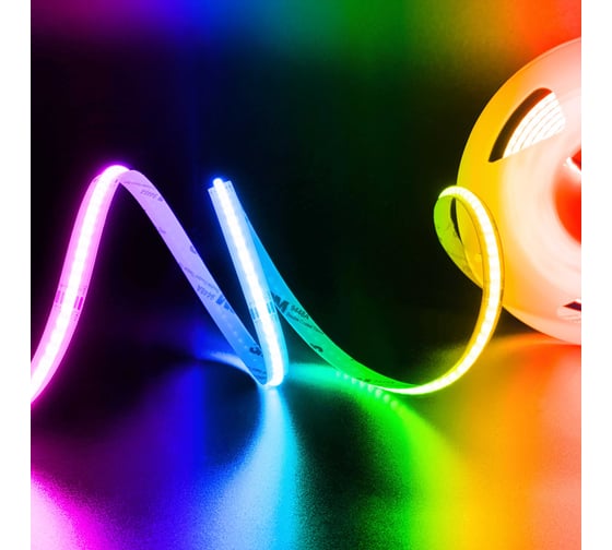 Изображение товара Светодиодная лента Geniled 5м 24В 14Вт/м COB RGB подсветка 576 led/m IP33 IP33 10мм 03621