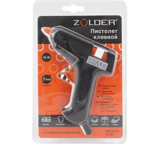 Изображение товара Клеевой пистолет ZOLDER 10 Вт, стержни 7 мм, Z-101