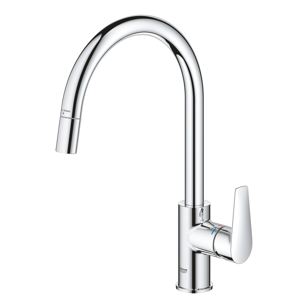 Изображение товара Смеситель GROHE BauEdge с вытяжным изливом для кухни, хром