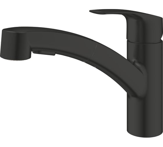 Изображение товара Смеситель для кухонной мойки GROHE Eurosmart с вытяжным душем, матовый черный 303052431