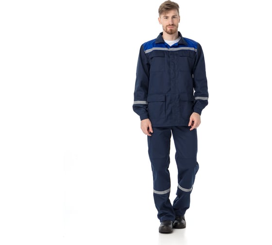 Изображение товара Костюм ИВАРУС Фаворит-3 куртка + полукомбинезон, ткань смесовая 245 г/м, цвет синий с васильковой отделкой, размер 60-62, рост 182-188 203 (60/182)