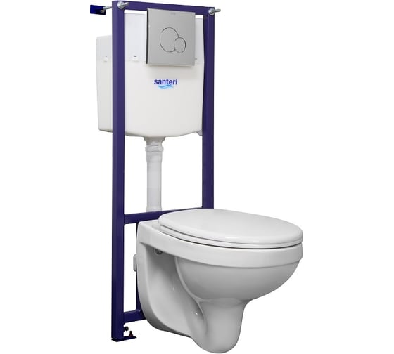 Изображение товара Подвесной унитаз Santeri Пэк Альфа комфортс сиденьем полипропилен SC, инсталляция 1.3816.4.S00.00B.0 00062373