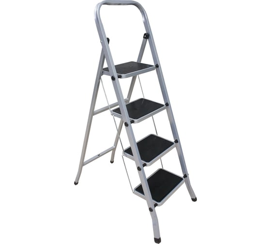 Изображение товара Стремянка Zalger 4 широкие ступени с ковриком, сталь 511-4