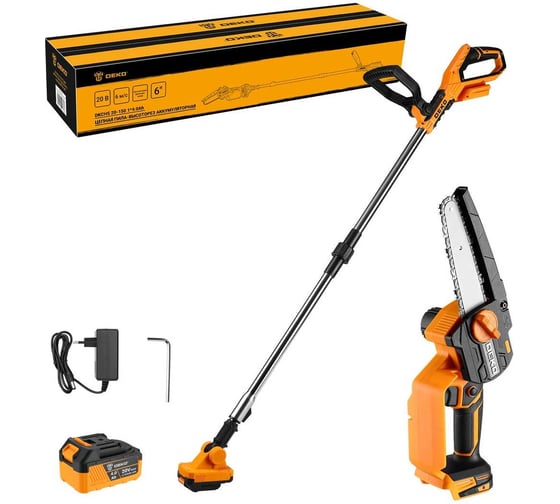 Изображение товара Цепная аккумуляторная пила-высоторез DEKO DKCHS 20-150, 20В, 1x4.0Ач 085-4447