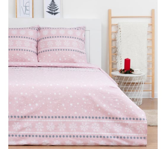 Изображение товара Комплект постельного белья Этель 2 спальное Snow 175x215 см, 200x220 см, 70x70 см 2 шт, 100% хлопок, бязь 125 г/кв.м 7076989