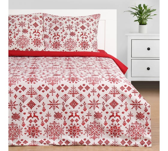 Изображение товара Комплект постельного белья Этель евро Christmas sketch 200x217 см, 220x240 см, 70x70 см 2 шт, поплин 9823930