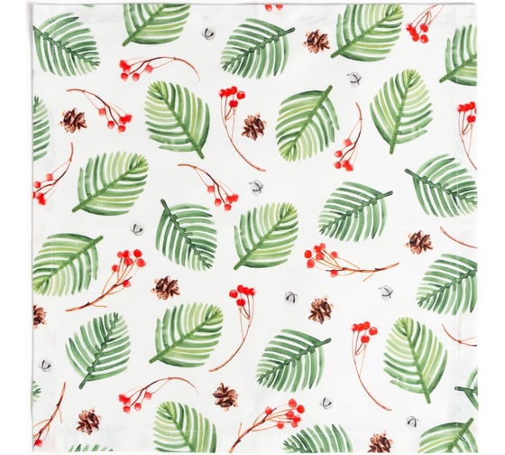 Изображение товара Набор салфеток Этель с декоративными кольцами С Новым Годом 40x40 см 2 шт, 100% хлопок, саржа 190 г/кв.м 7091210