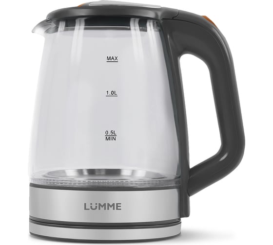 Изображение товара Чайник стеклянный LUMME LU-157 серый янтарь 38335