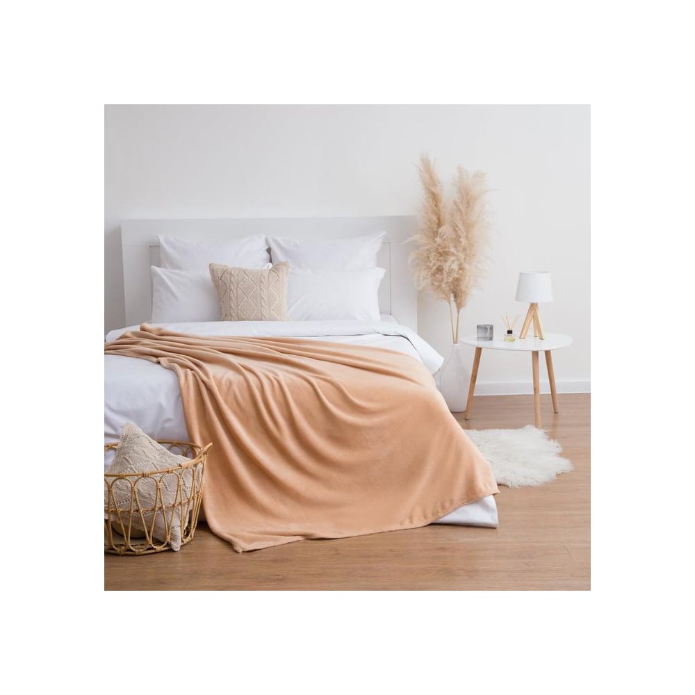 Изображение товара Плед Этель корал-флис 200x220 см бежевый плотность 220 г/м2