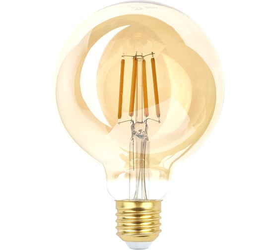Изображение товара Филаментная лампа ЭРА FLED G95-7W-824-E27 gold, шар, золото, 7 Вт, теплый, E27, 20/420 Б0047662