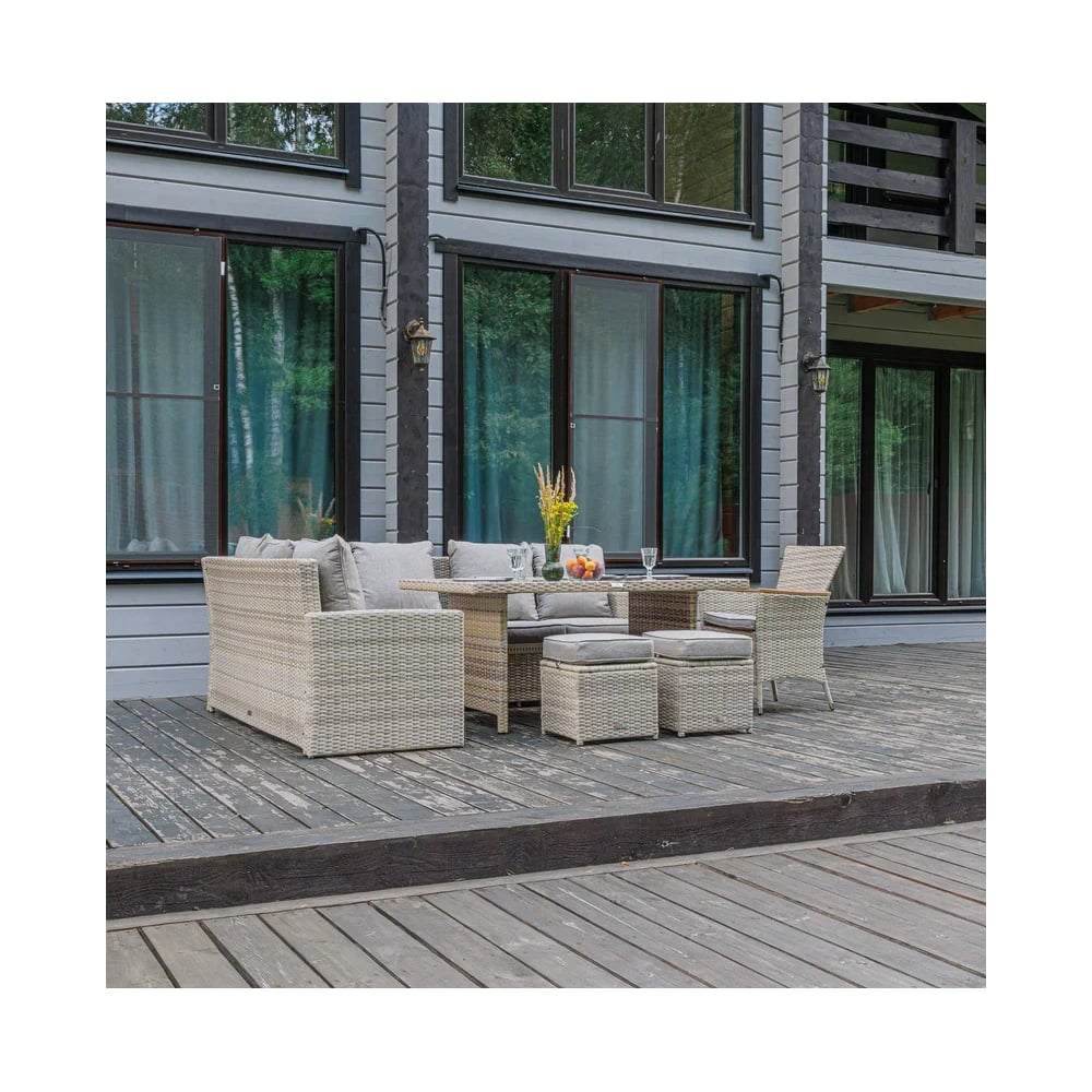 Изображение товара Угловой комплект Royal Family ZORRO WOOD бежевый для дачи и сада