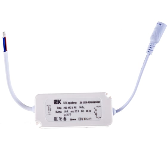 Изображение товара LED-драйвер IEK тип ДВ, SESA-ADH40W-SN Е, для LED светильников, 40вт LDVO0-40-0-E-K01