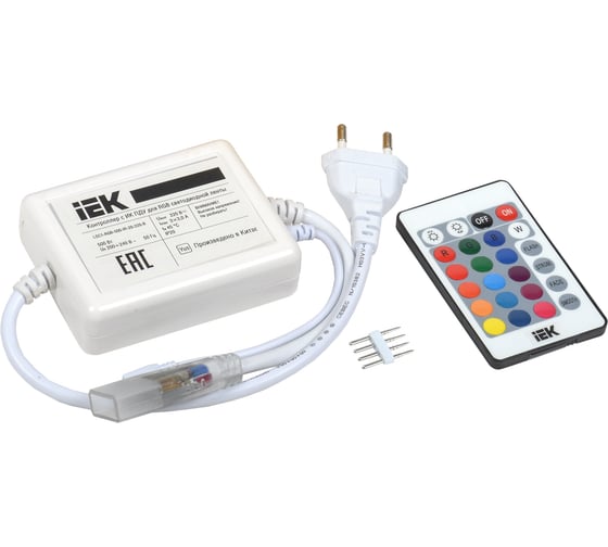 Изображение товара Контроллер с ПДУ IEK ИК RGB, 3 канала, 220В, 1А, 500вт LSC1-RGB-500-IR-20-220-B